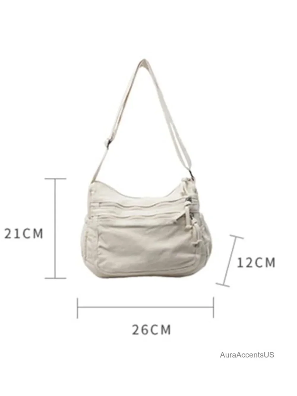 Canvas Shoulder Bag Tote Purse Slouchy Hobo Crossbody Work Commute Handbag